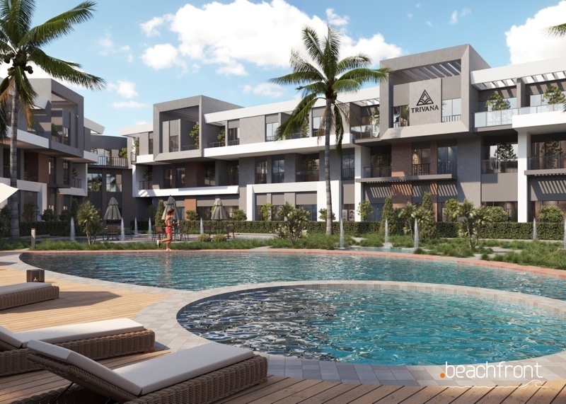 TRIVANA RESORT HURGHADA | Pool-Level 2-Schlafzimmer-Apartment mit Straßenblick & privatem Garten | 96,00 m² + 18,00 m² Garten
